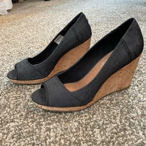Toms, wedges heels, size 8.5